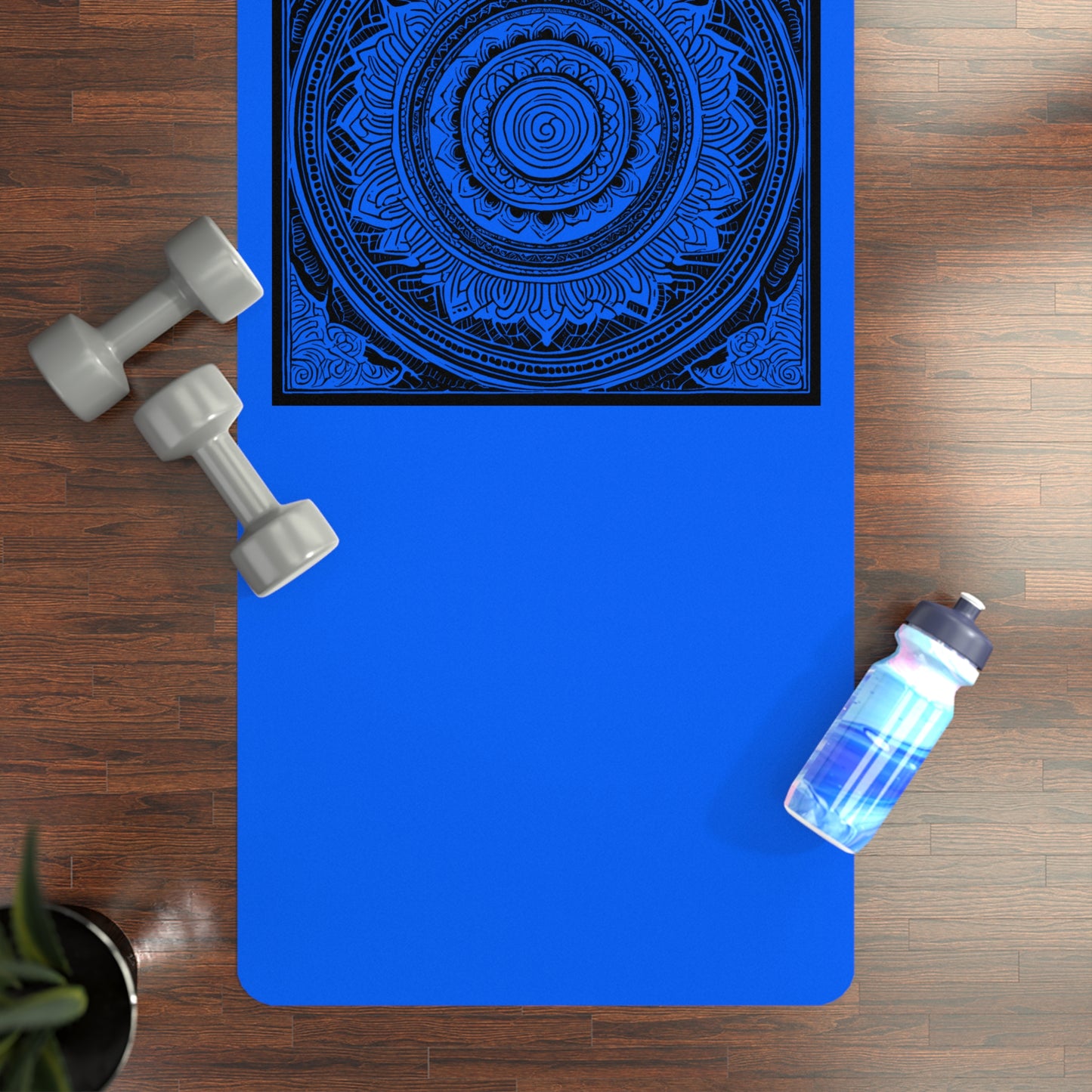 Mandala Rubber Yoga Mat: Non-Slip Suede Top & Natural Rubber Bottom, Colorful Lotus Design, 24×70" Cushioning for Yoga, Pilates, Meditation