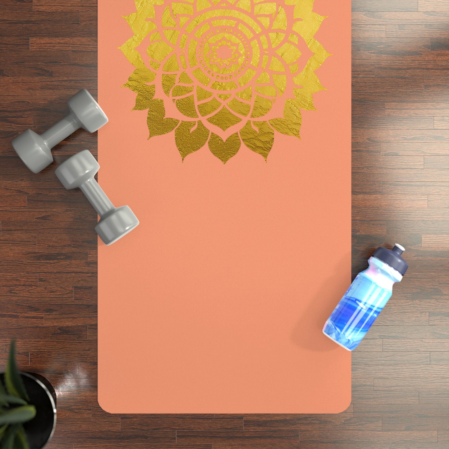 Mandala Rubber Yoga Mat: Non-Slip Suede Top & Natural Rubber Bottom, Colorful Lotus Design, 24×70" Cushioning for Yoga, Pilates, Meditation