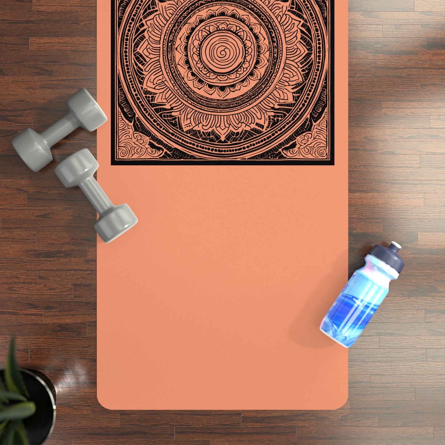 Mandala Rubber Yoga Mat: Non-Slip Suede Top & Natural Rubber Bottom, Colorful Lotus Design, 24×70" Cushioning for Yoga, Pilates, Meditation