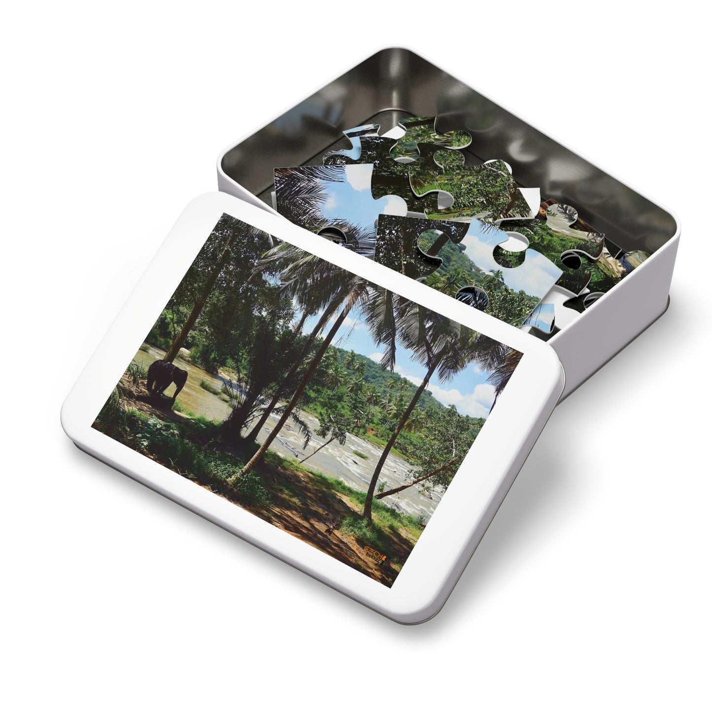 Jigsaw Puzzle & Tin: Original Photo, Pinnawala, Sri Lanka (2015), Vibrant Glossy Puzzle, Nature Lover's Gift, 30 to 500 Pcs