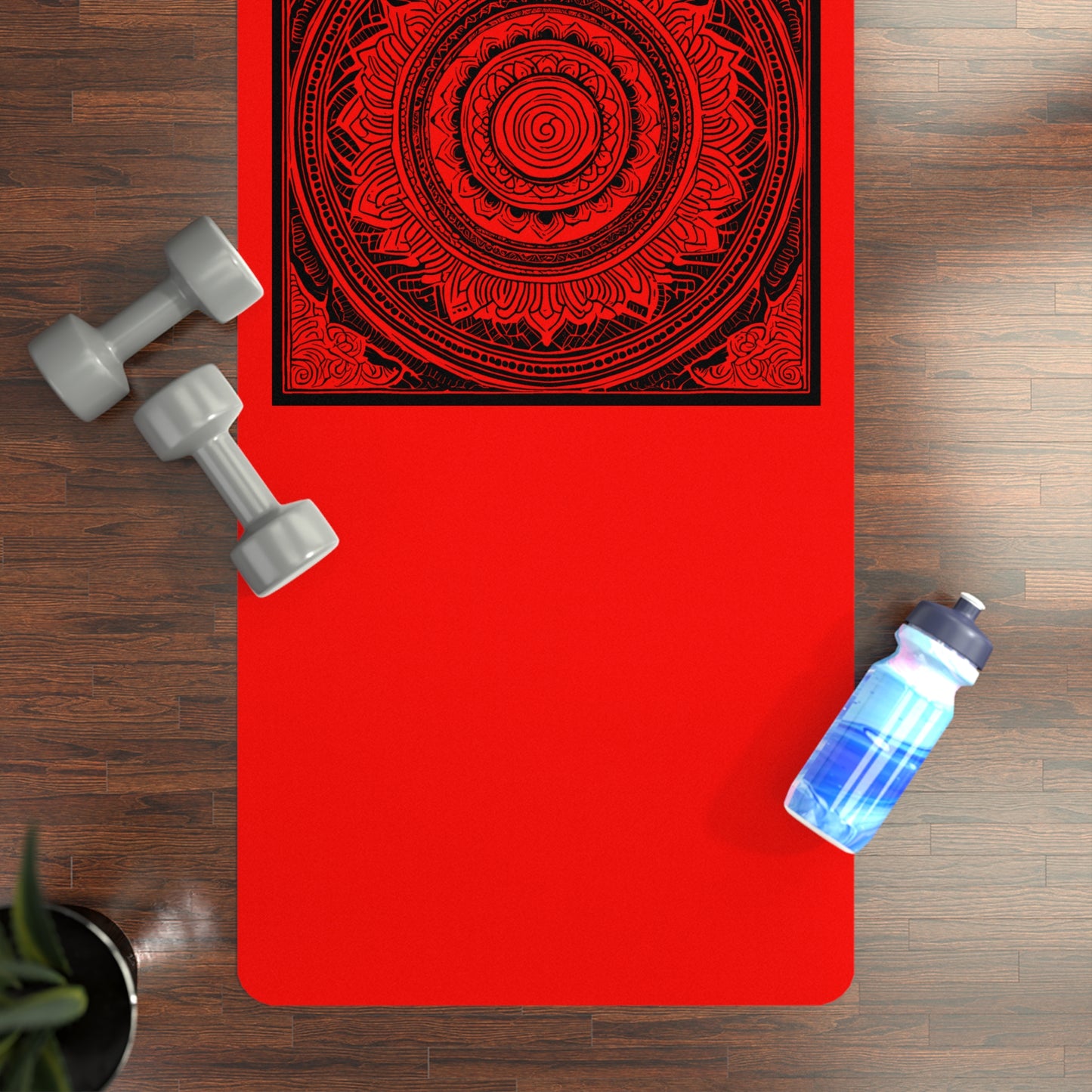 Mandala Rubber Yoga Mat: Non-Slip Suede Top & Natural Rubber Bottom, Colorful Lotus Design, 24×70" Cushioning for Yoga, Pilates, Meditation