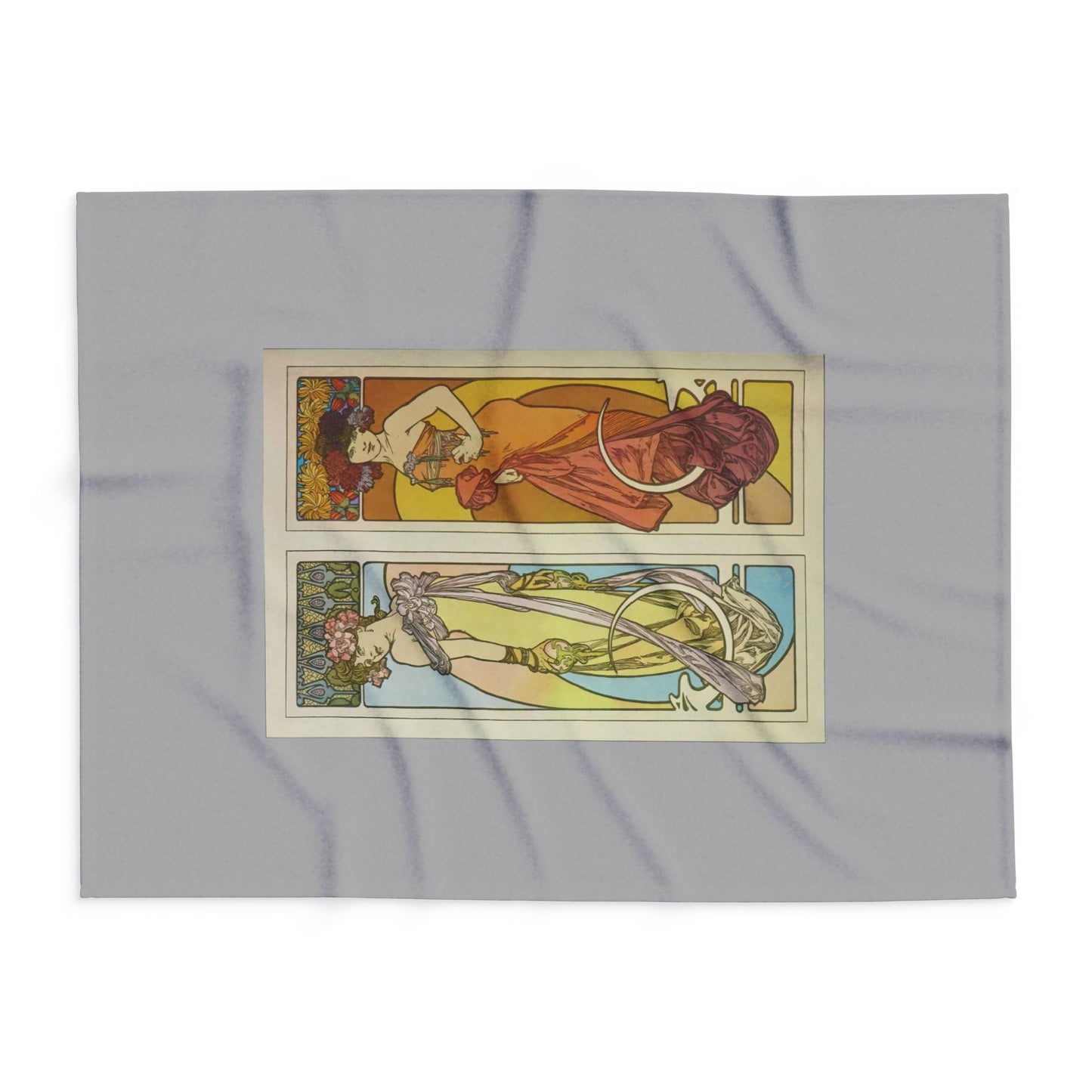 Arctic Fleece Blanket: 1902 Documents Decoratifs,  Plate 45, by Alphonse Mucha, Art Nouveau, Cozy Winter Throw, Perfect Gift for Art Lovers