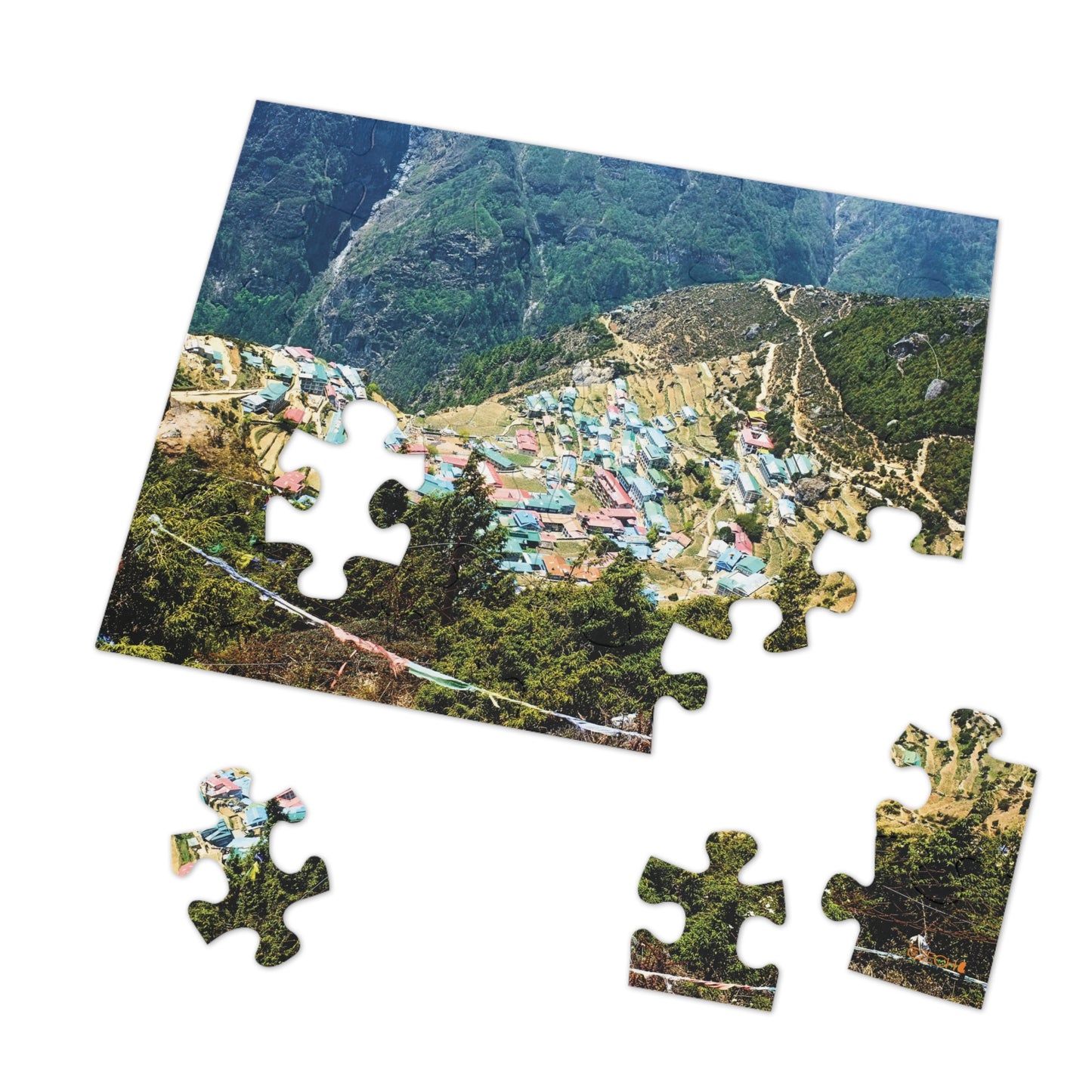 Jigsaw Puzzle & Tin: Original Photo, Namche Bazaar, Solu Khumbu, Nepal (2014), Vibrant Glossy Puzzle, Nature Lover's Gift, 30 to 500 Pcs