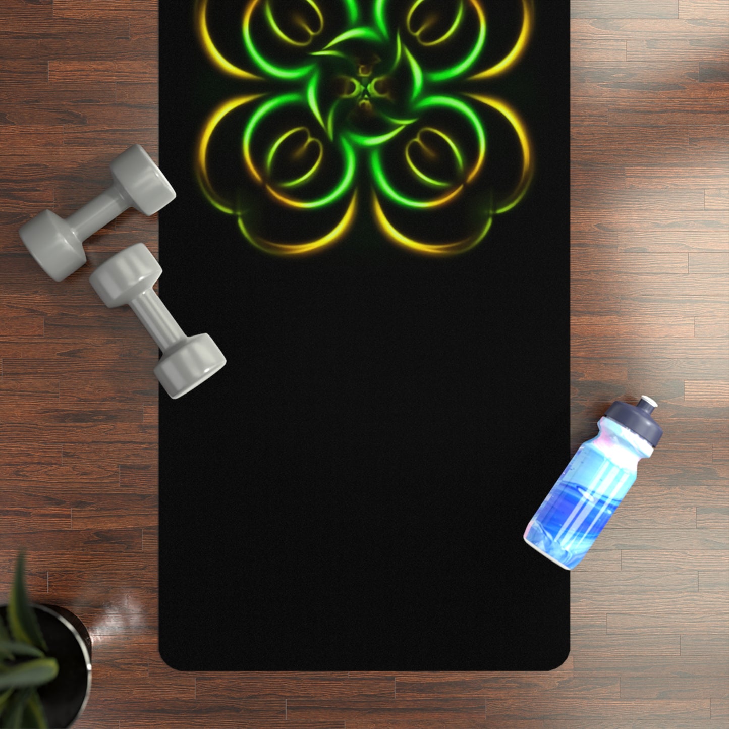 Mandala Rubber Yoga Mat: Non-Slip Suede Top & Natural Rubber Bottom, Colorful Lotus Design, 24×70" Cushioning for Yoga, Pilates, Meditation