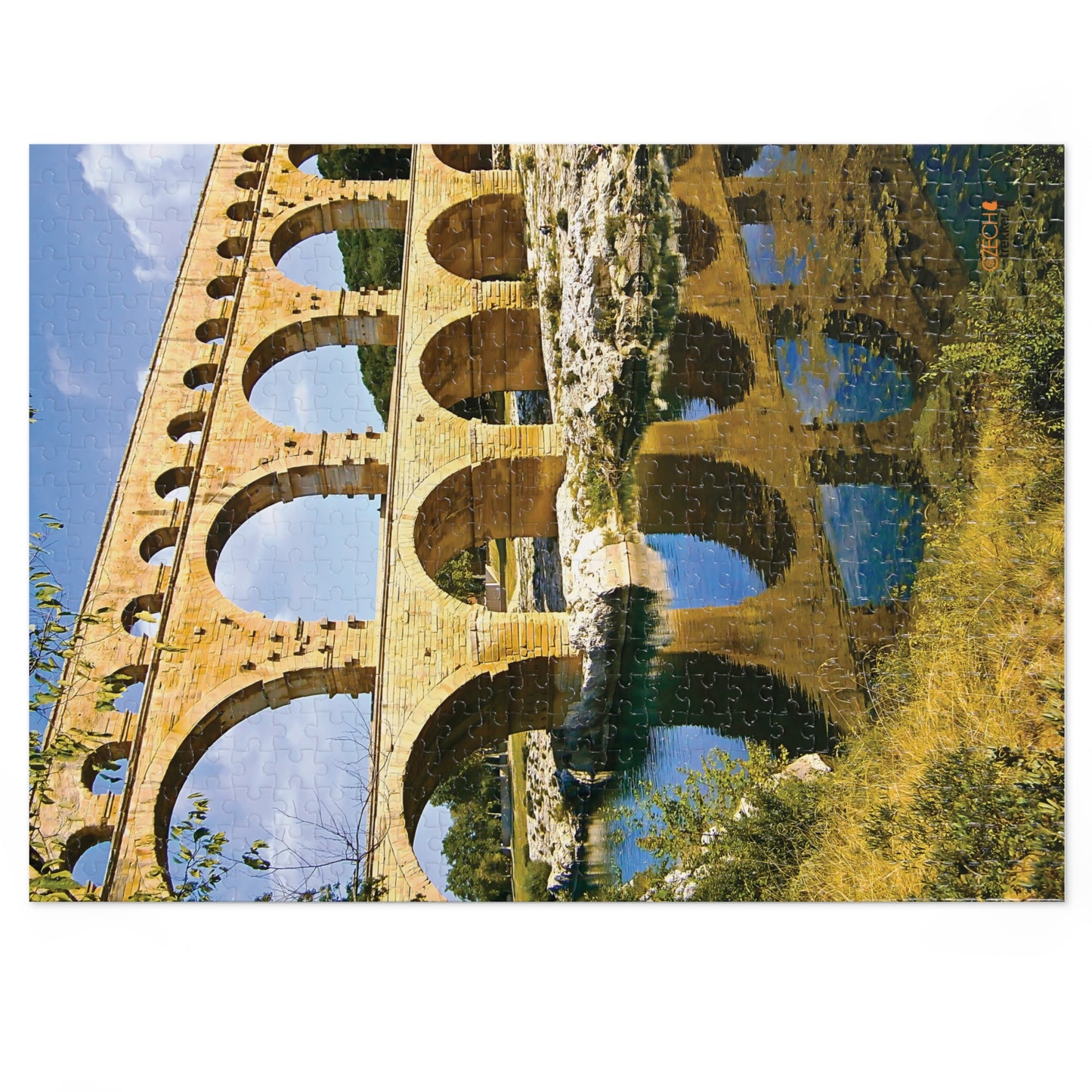 Jigsaw Puzzle & Tin: Original Photo, Pont du Gard, France (2012), Vibrant Glossy Puzzle, Nature Lover's Gift, 30 to 500 Pcs