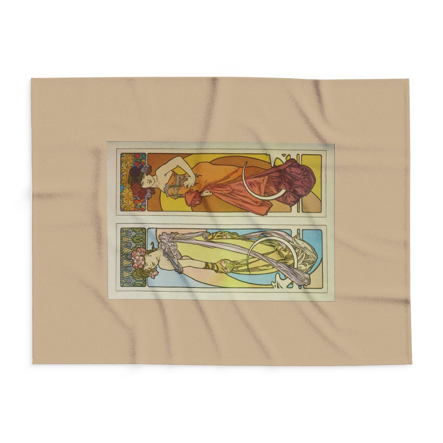 Arctic Fleece Blanket: 1902 Documents Decoratifs,  Plate 45, by Alphonse Mucha, Art Nouveau, Cozy Winter Throw, Perfect Gift for Art Lovers