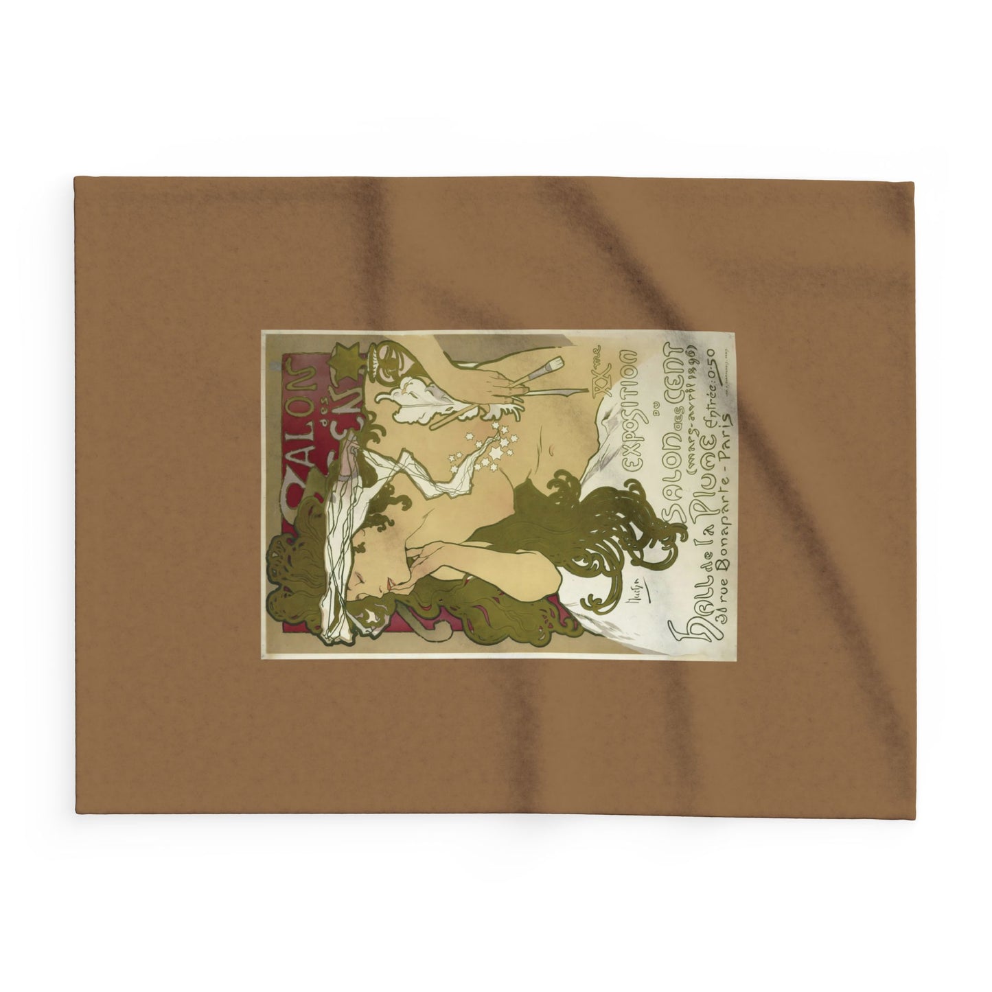 Arctic Fleece Blanket: 1896 Salon des Cent Poster Design by Alphonse Mucha, Art Nouveau, Cozy Winter Throw, Perfect Gift for Art Lovers