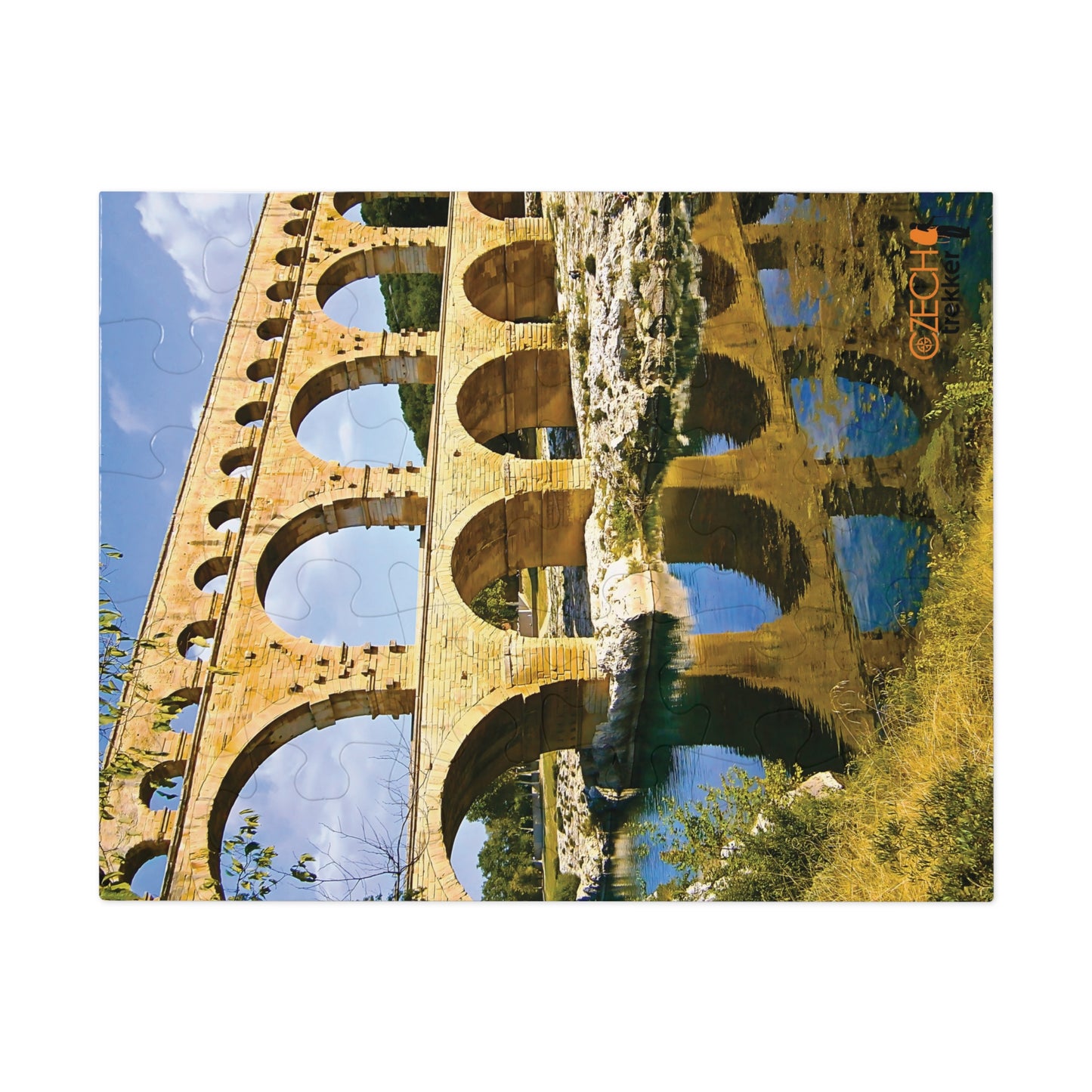 Jigsaw Puzzle & Tin: Original Photo, Pont du Gard, France (2012), Vibrant Glossy Puzzle, Nature Lover's Gift, 30 to 500 Pcs