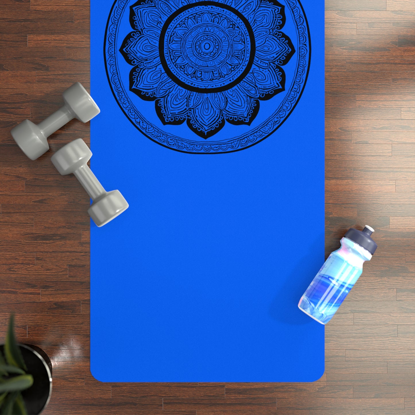 Mandala Rubber Yoga Mat: Non-Slip Suede Top & Natural Rubber Bottom, Colorful Lotus Design, 24×70" Cushioning for Yoga, Pilates, Meditation