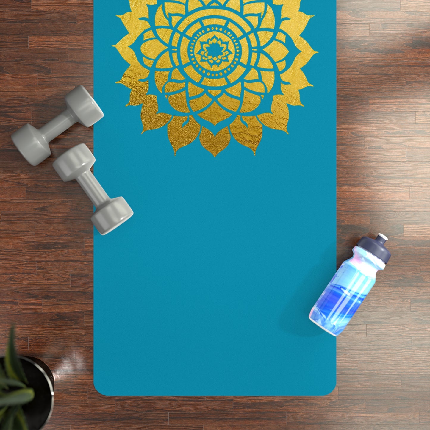 Mandala Rubber Yoga Mat: Non-Slip Suede Top & Natural Rubber Bottom, Colorful Lotus Design, 24×70" Cushioning for Yoga, Pilates, Meditation