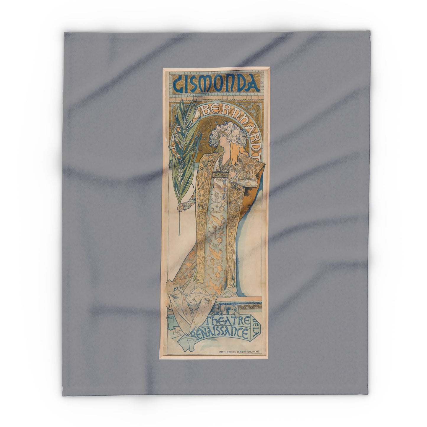 Arctic Fleece Blanket: 1894 Gismonda, Sarah Bernhardt, by Alphonse Mucha, Art Nouveau, Cozy Winter Throw, Perfect Gift for Art Lovers