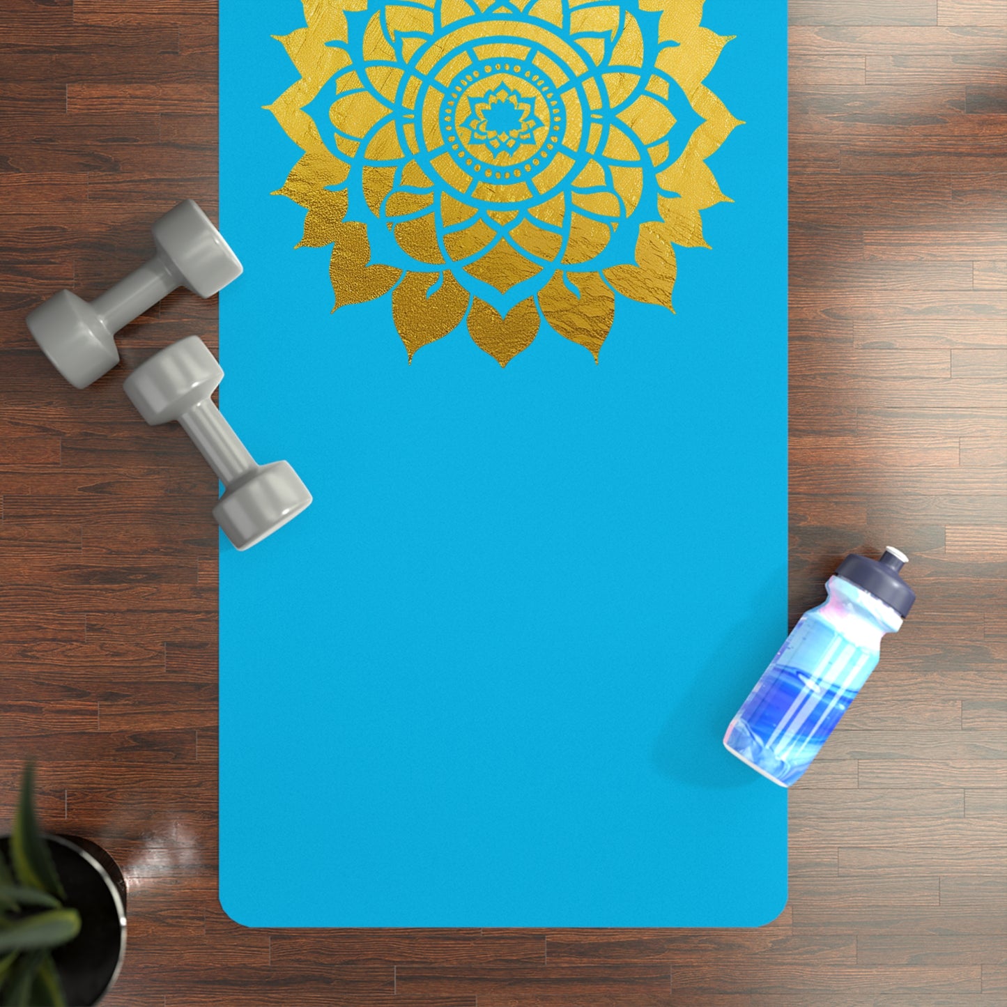 Mandala Rubber Yoga Mat: Non-Slip Suede Top & Natural Rubber Bottom, Colorful Lotus Design, 24×70" Cushioning for Yoga, Pilates, Meditation