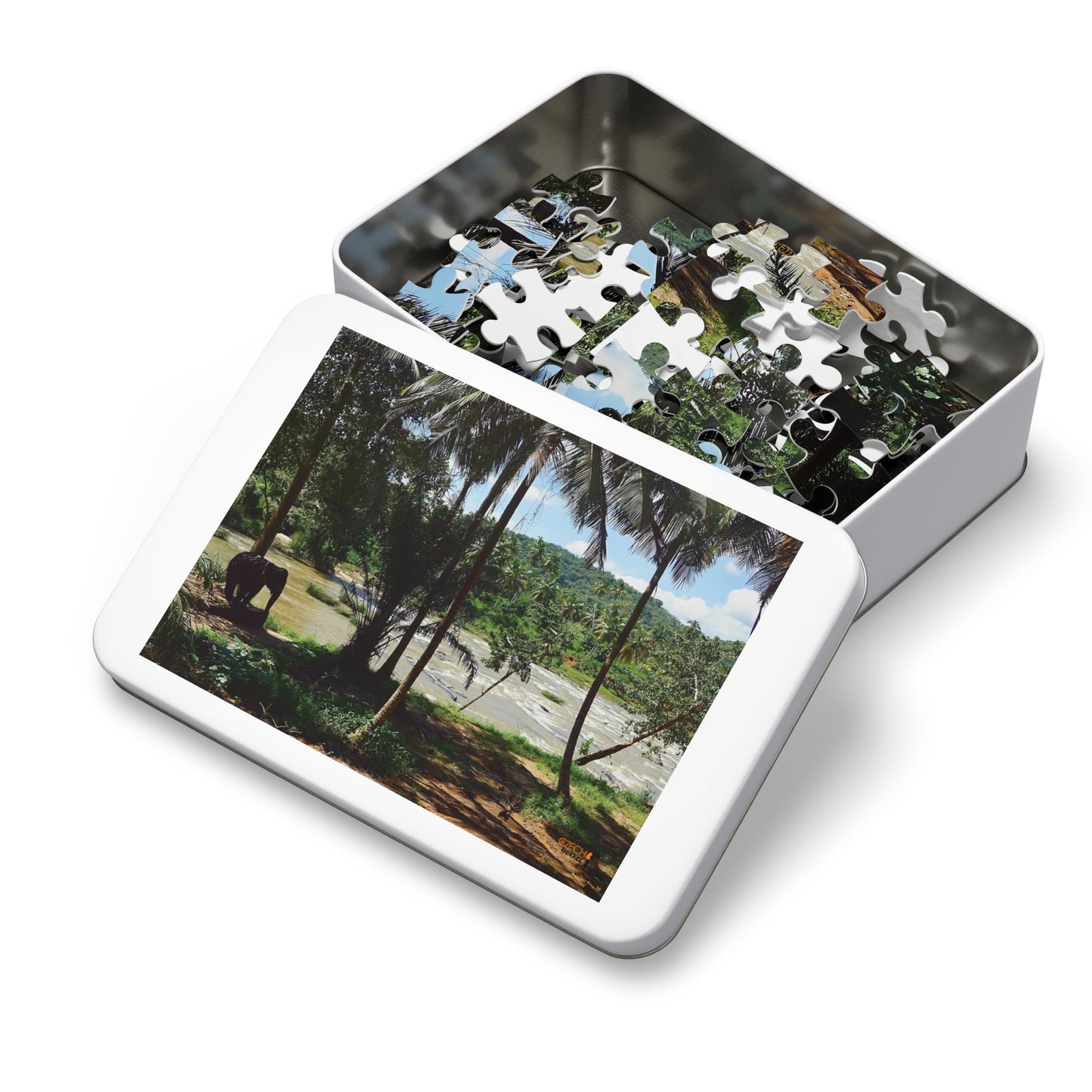 Jigsaw Puzzle & Tin: Original Photo, Pinnawala, Sri Lanka (2015), Vibrant Glossy Puzzle, Nature Lover's Gift, 30 to 500 Pcs