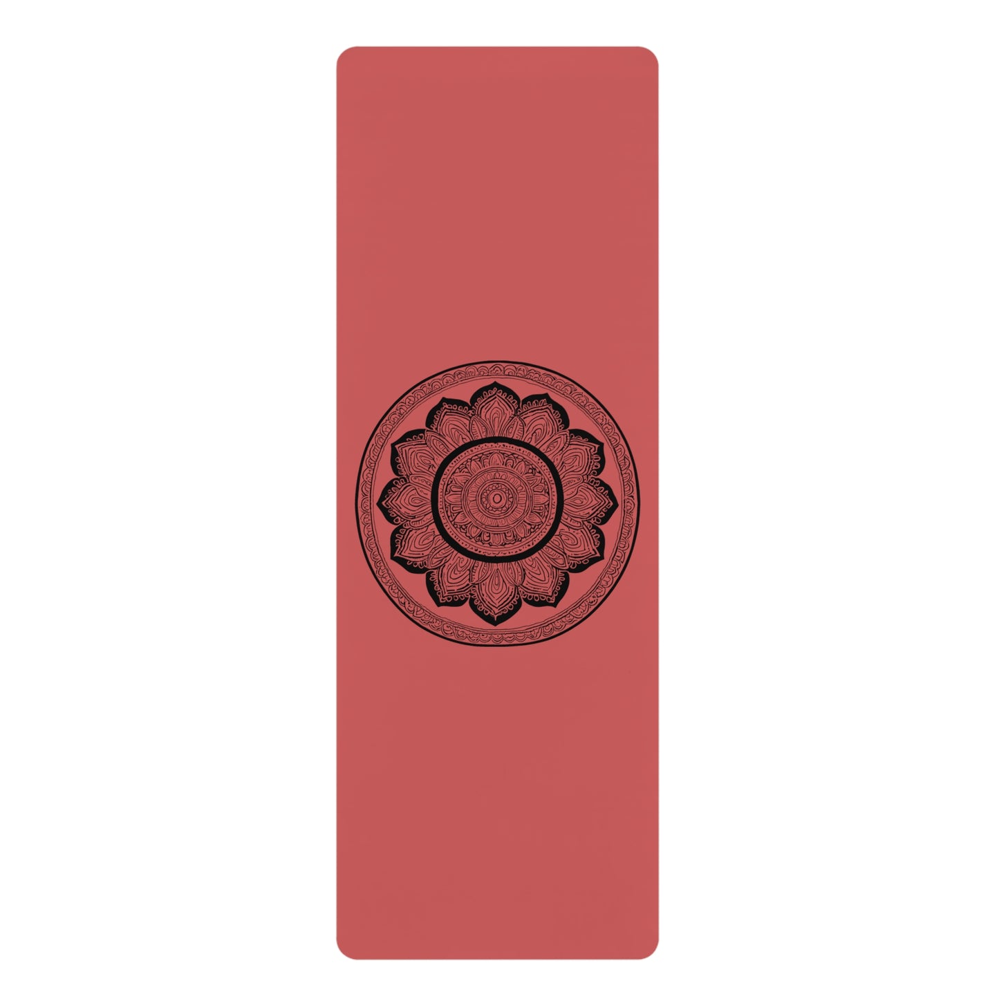 Mandala Rubber Yoga Mat: Non-Slip Suede Top & Natural Rubber Bottom, Colorful Lotus Design, 24×70" Cushioning for Yoga, Pilates, Meditation