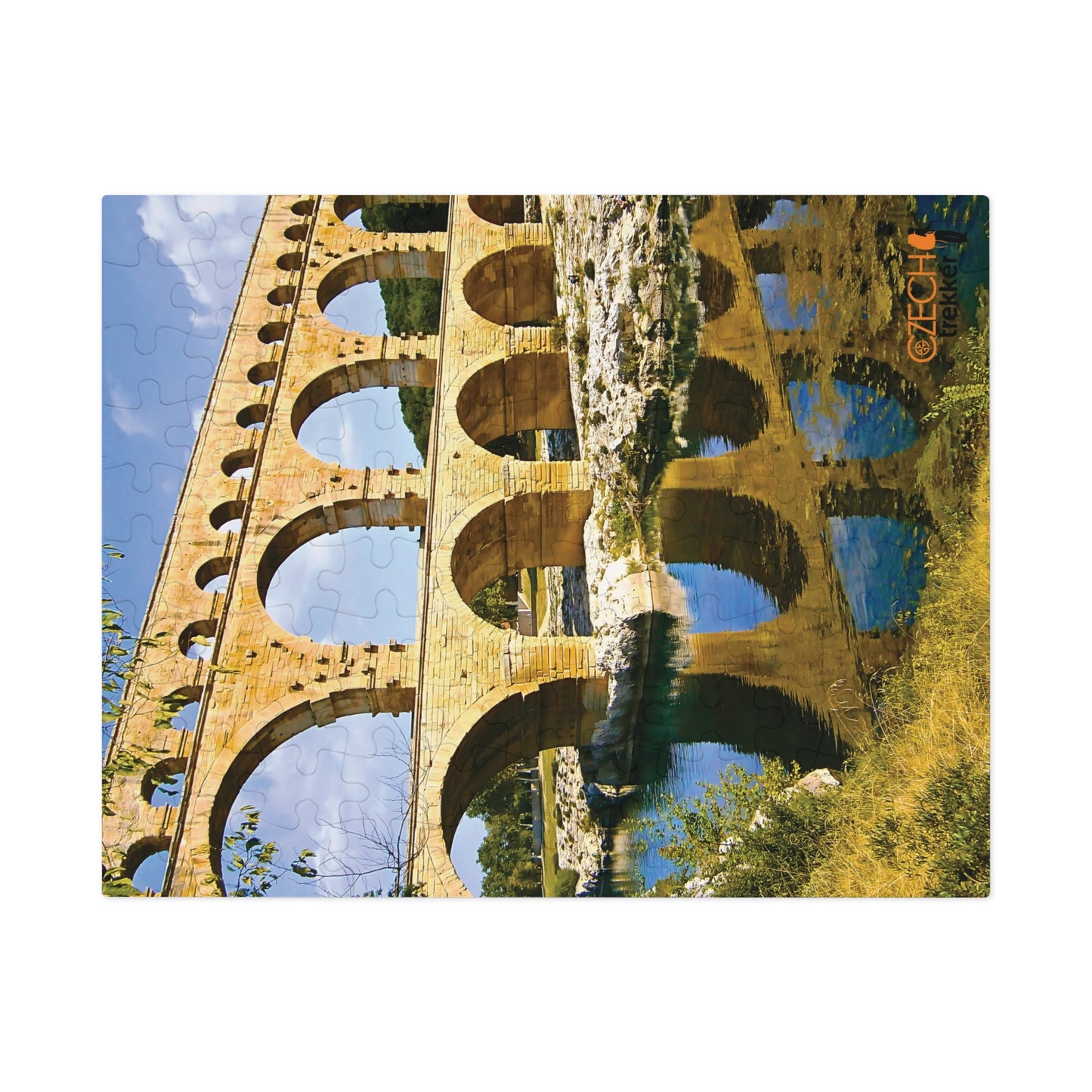 Jigsaw Puzzle & Tin: Original Photo, Pont du Gard, France (2012), Vibrant Glossy Puzzle, Nature Lover's Gift, 30 to 500 Pcs