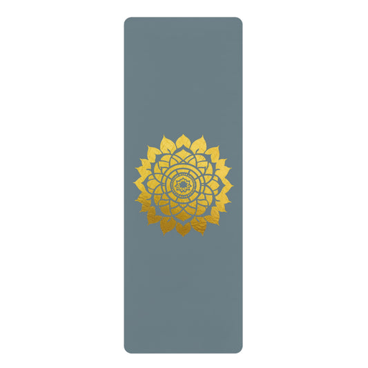 Mandala Rubber Yoga Mat: Non-Slip Suede Top & Natural Rubber Bottom, Colorful Lotus Design, 24×70" Cushioning for Yoga, Pilates, Meditation