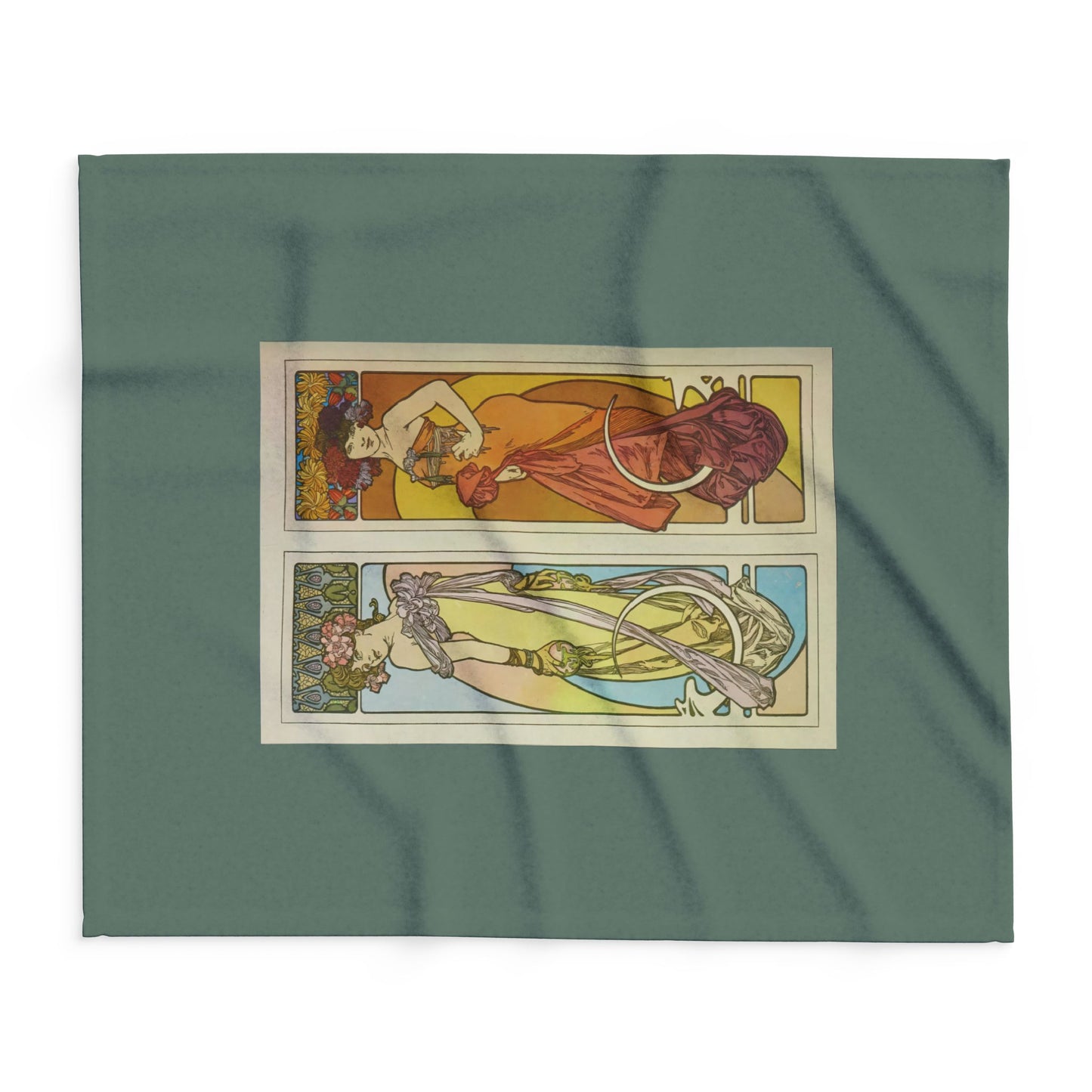 Arctic Fleece Blanket: 1902 Documents Decoratifs,  Plate 45, by Alphonse Mucha, Art Nouveau, Cozy Winter Throw, Perfect Gift for Art Lovers