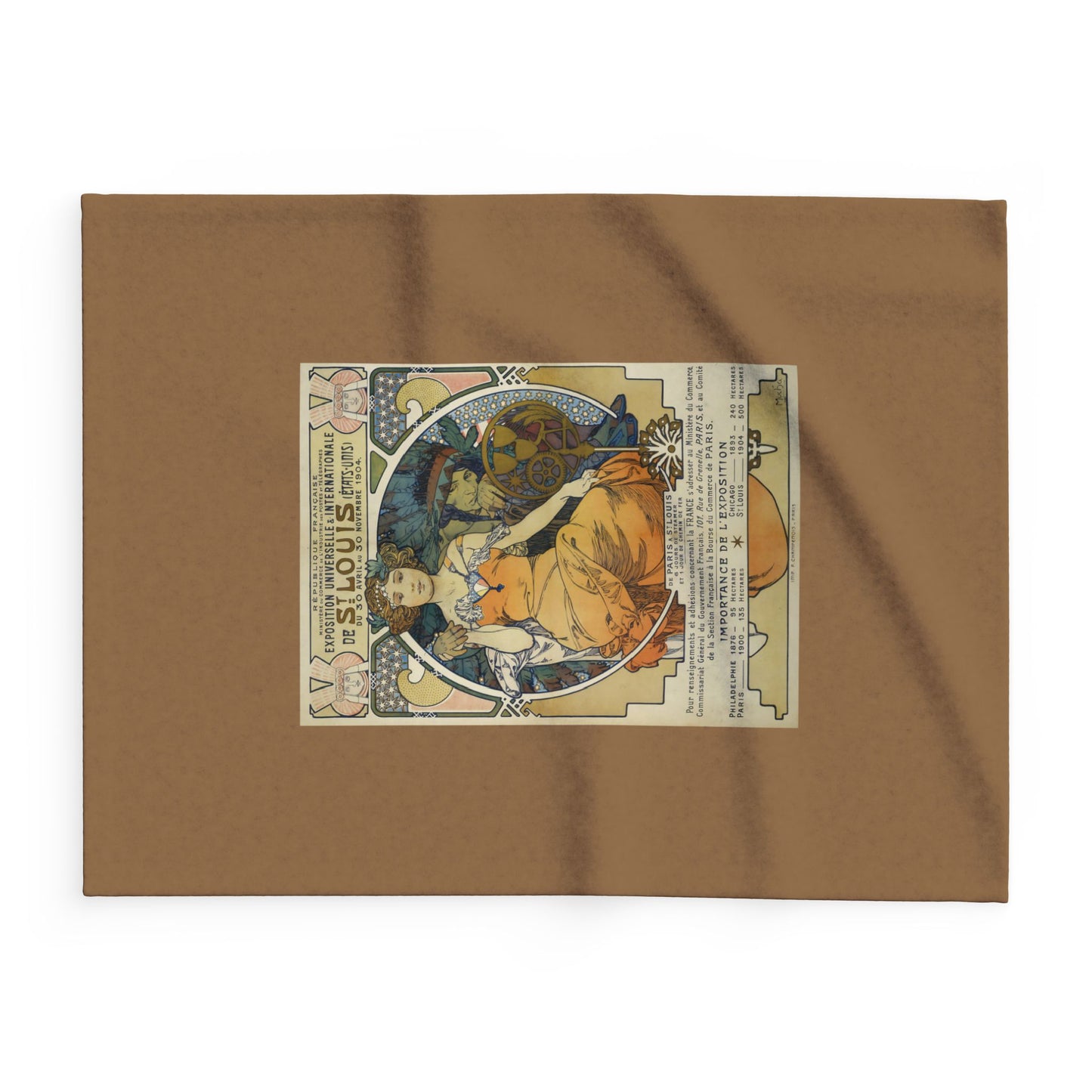 Arctic Fleece Blanket: 1904 St. Louis World's Fair Poster Design by A. Mucha, Art Nouveau, Cozy Winter Throw, Perfect Gift for Art Lovers