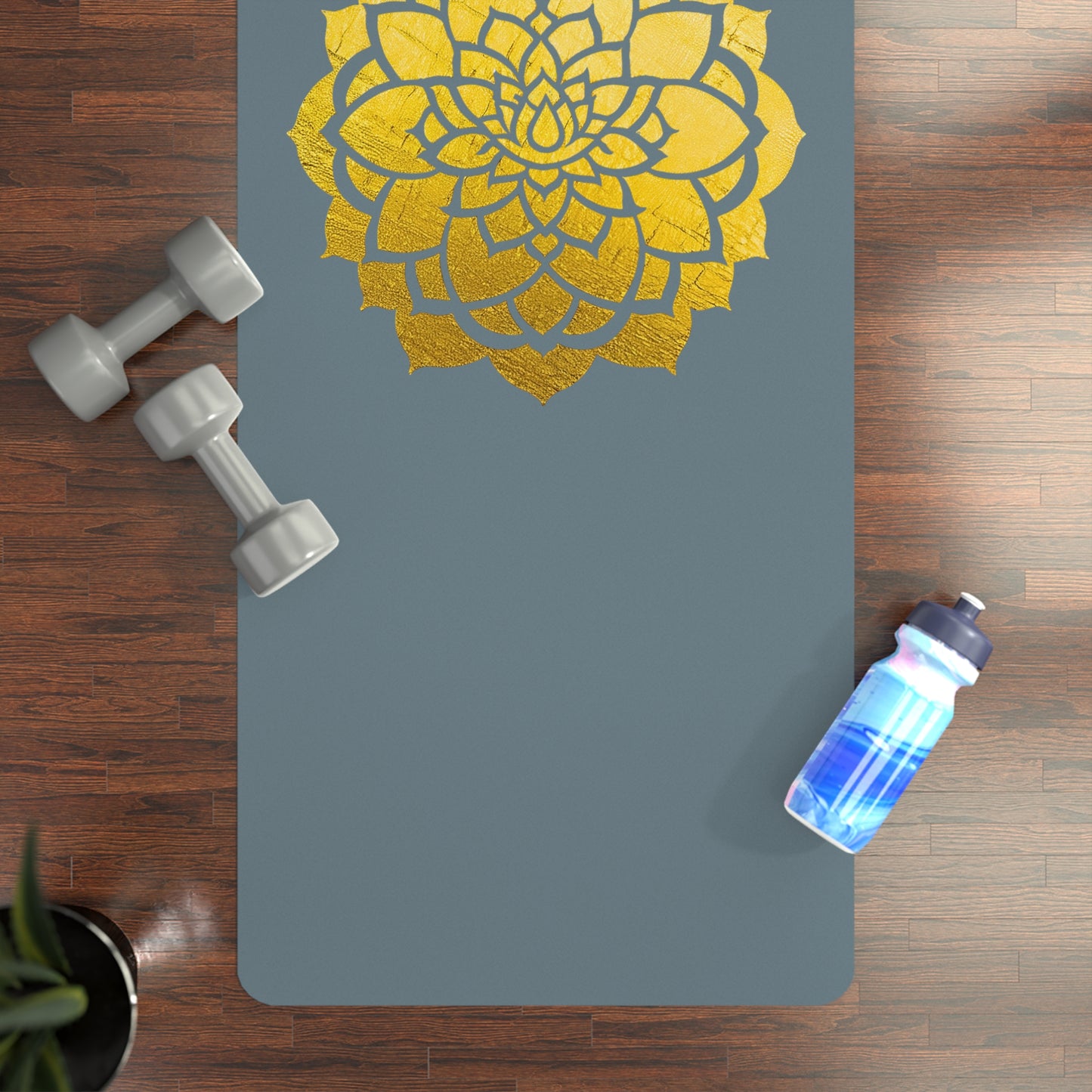 Mandala Rubber Yoga Mat: Non-Slip Suede Top & Natural Rubber Bottom, Colorful Lotus Design, 24×70" Cushioning for Yoga, Pilates, Meditation