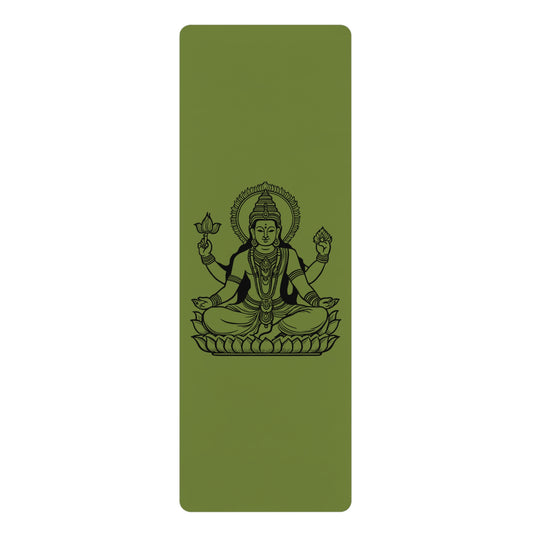 Vishnu Rubber Yoga Mat: Non-Slip Suede Top & Natural Rubber Bottom, Design, 24×70" Cushioning for Yoga, Pilates, Meditation