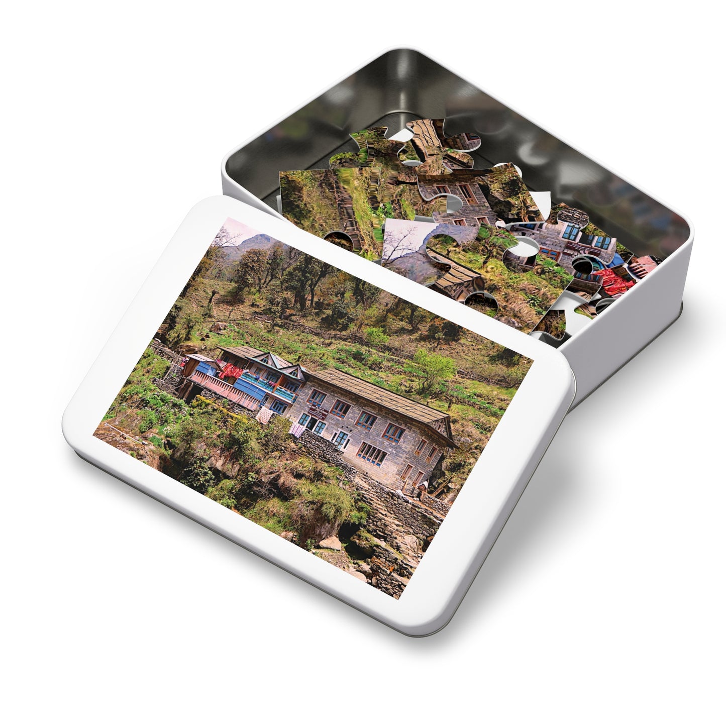 Jigsaw Puzzle & Tin: Original Photo, Solu Khumbu, Nepal (2015), Vibrant Glossy Puzzle, Nature Lover's Gift, 30 to 500 Pcs