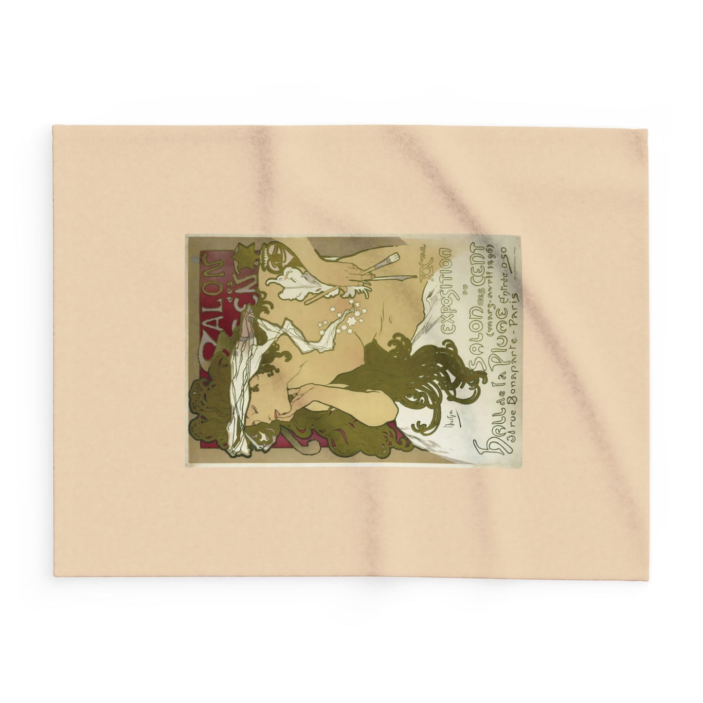 Arctic Fleece Blanket: 1896 Salon des Cent Poster Design by Alphonse Mucha, Art Nouveau, Cozy Winter Throw, Perfect Gift for Art Lovers