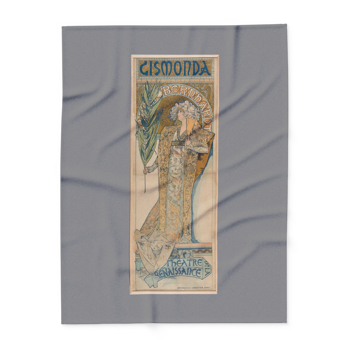 Arctic Fleece Blanket: 1894 Gismonda, Sarah Bernhardt, by Alphonse Mucha, Art Nouveau, Cozy Winter Throw, Perfect Gift for Art Lovers