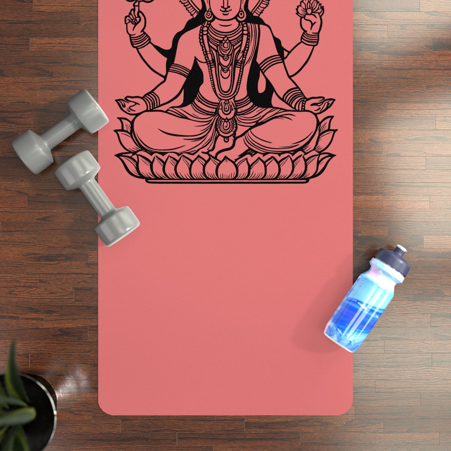 Vishnu Rubber Yoga Mat: Non-Slip Suede Top & Natural Rubber Bottom, Design, 24×70" Cushioning for Yoga, Pilates, Meditation