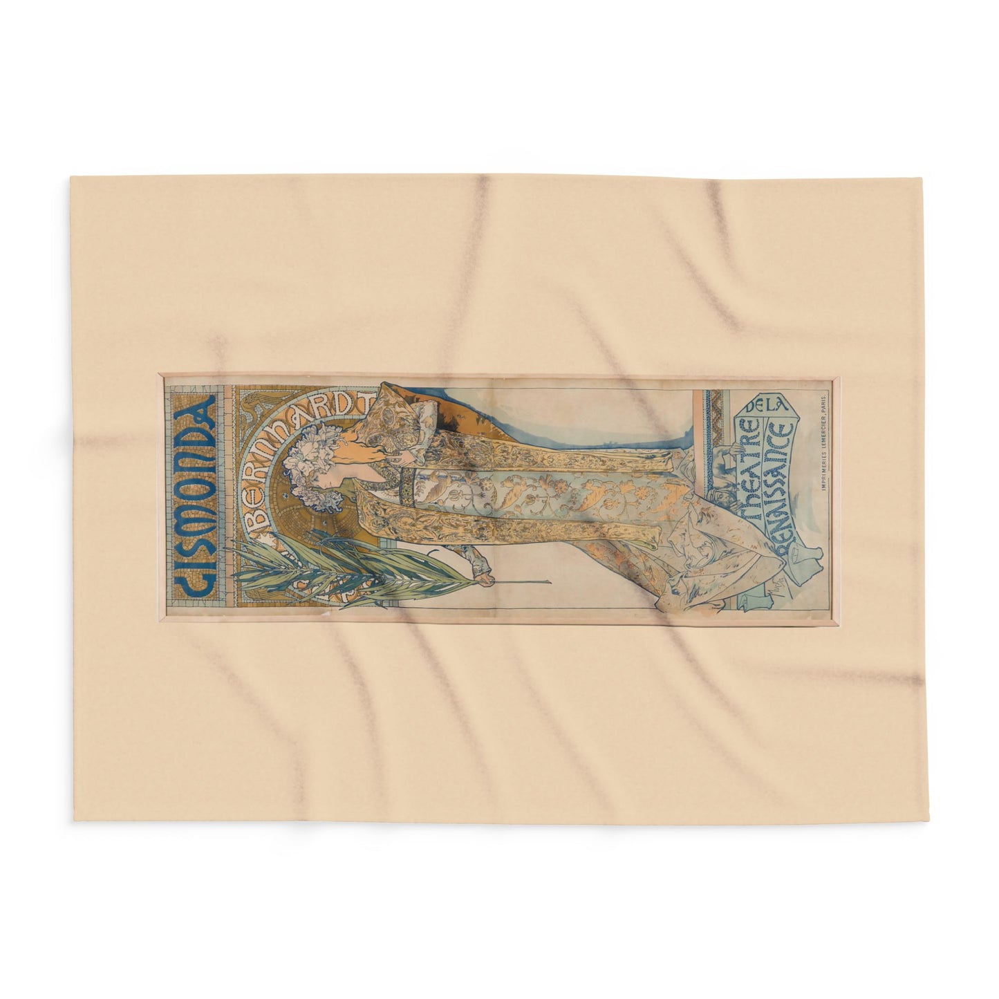 Arctic Fleece Blanket: 1894 Gismonda, Sarah Bernhardt, by Alphonse Mucha, Art Nouveau, Cozy Winter Throw, Perfect Gift for Art Lovers